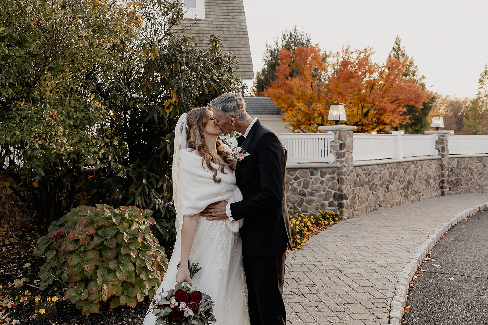 Outdoor bride and groom portraits from a Farmhouse wedding in Hampton, NJ.