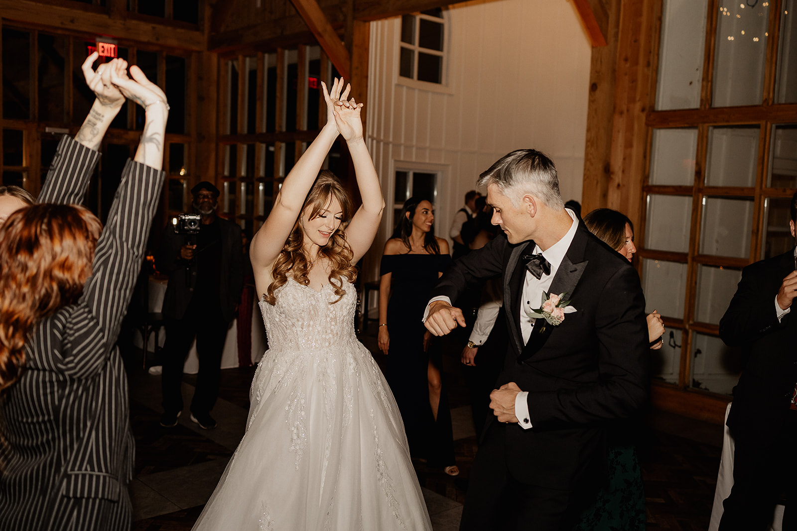 Bride and groom dancing during the reception.