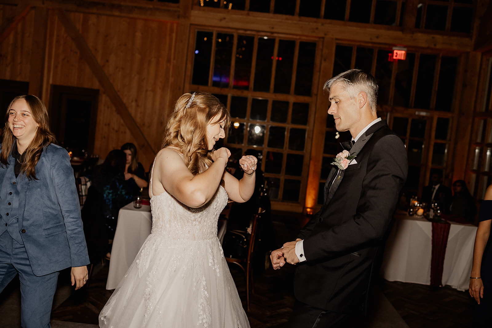 Bride and groom dancing during the reception.