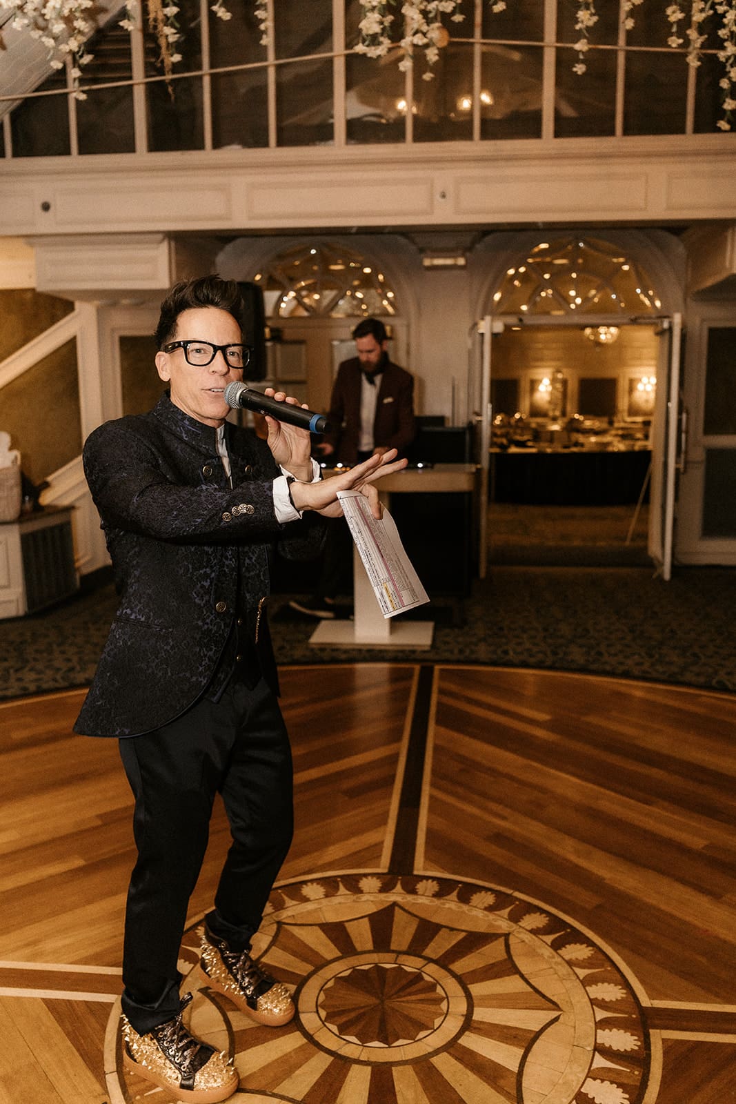 Guest giving a speech. 