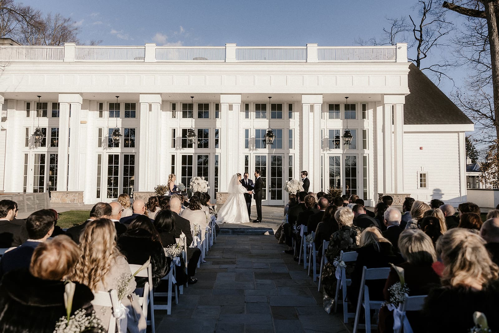 Outdoor ceremony at The Ryland Inn wedding venue in White House Station, NJ.