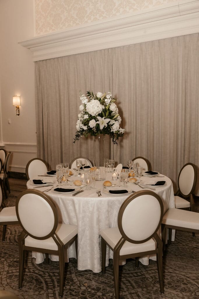 Indoor wedding reception at The Palace at Somerset Park.