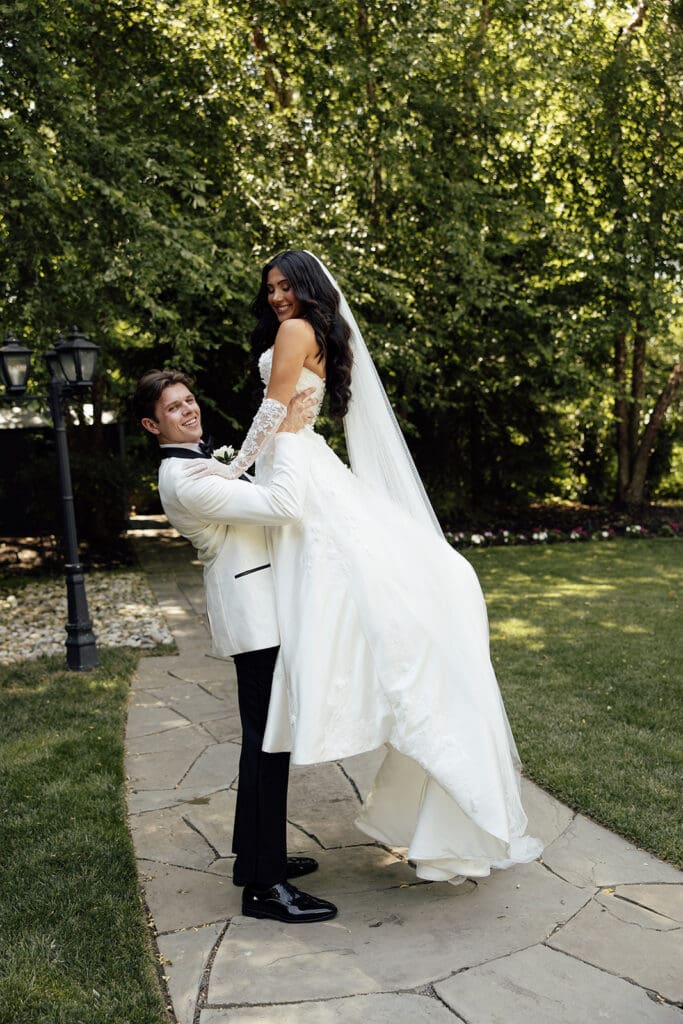 Outdoor garden portraits at The English Manor in Ocean, New Jersey. 