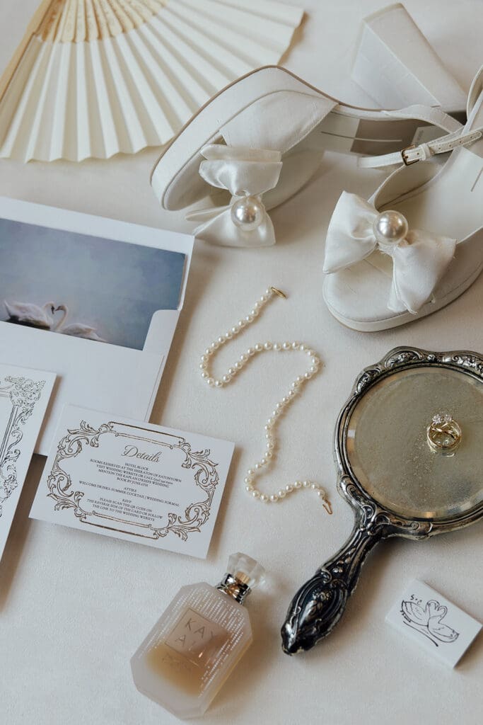 Flatlay wedding detail shot.