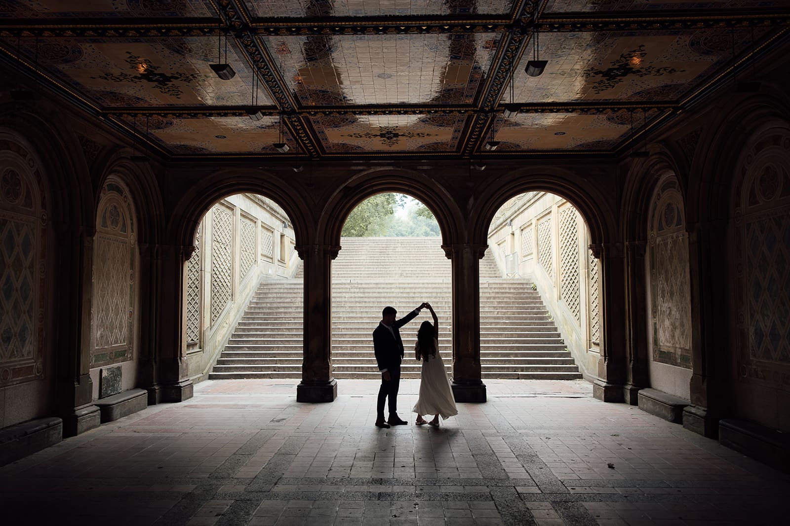 Elopement Photos at Bethesda Terrace, NYC